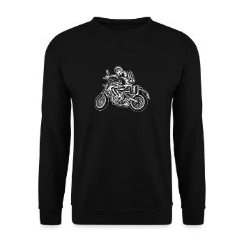 Motorrad Touring / Motorcycle 01_weiß - Unisex Pullover - Schwarz - Vorne - Alina (178cm) & Michal (187cm)