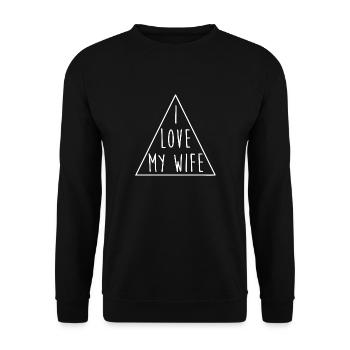 J'aime le triangle de ma femme - Sweat-shirt Unisexe - noir - Devant - Alina (178cm) & Michal (187cm)