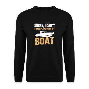 Boat Boat Captain boating gift T-shirt - Unisex Sweatshirt - black - Front - Alina (178cm) & Michal (187cm)
