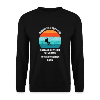 Canyoning Bergsteigen Klettern Wandern Berge - Unisex Pullover - Schwarz - Vorne - Alina (178cm) & Michal (187cm)
