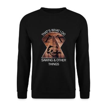 Charpentier, charpentier, charpentier, charpentier, artisan, bois - Sweat-shirt Unisexe - noir - Devant - Alina (178cm) & Michal (187cm)