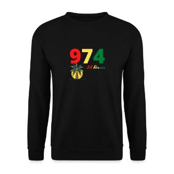 974 LA Réunion - Sweat-shirt Unisexe - noir - Devant - Alina (178cm) & Michal (187cm)