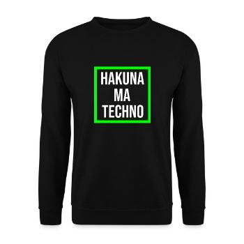 Hakuna ma Techno - Sweat-shirt Unisexe - noir - Devant - Alina (178cm) & Michal (187cm)