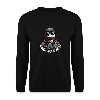 Crocodile alligator cool avec lunettes de soleil - Sweat-shirt Unisexe - noir - Devant - Alina (178cm) & Michal (187cm)