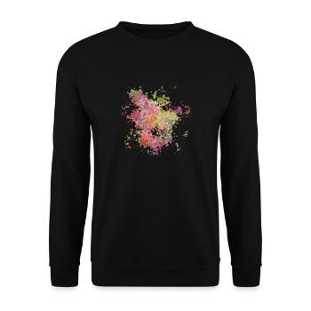 Klecks Farben Kleckse Farbklecks - Color Blobs - Unisex Pullover - Schwarz - Vorne - Alina (178cm) & Michal (187cm)