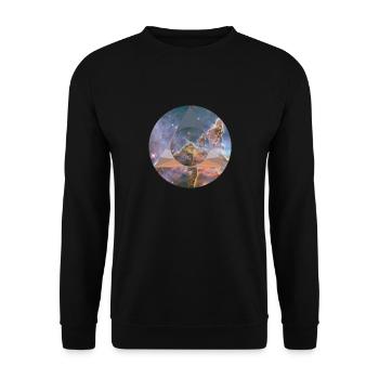 Space Polygon - Unisex Sweatshirt - black - Front - Alina (178cm) & Michal (187cm)