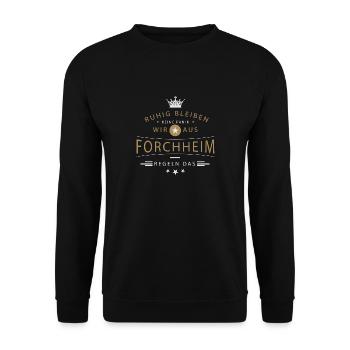 Forchheim Stadt - Unisex Pullover - Schwarz - Vorne - Alina (178cm) & Michal (187cm)