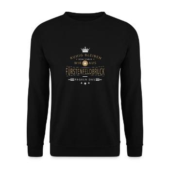 Fürstenfeldbruck Stadt - Unisex Pullover - Schwarz - Vorne - Alina (178cm) & Michal (187cm)