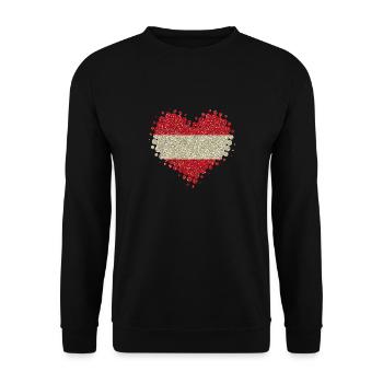 I love Austria - home pride tradition heart - Unisex Sweatshirt - black - Front - Alina (178cm) & Michal (187cm)