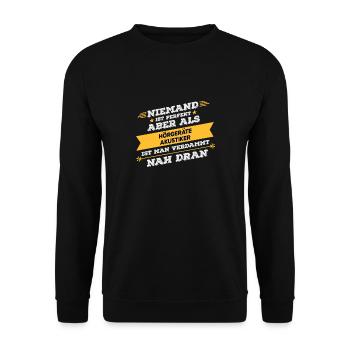 Hörgeräteakustiker Beruf Geschenk - Unisex Pullover - Schwarz - Vorne - Alina (178cm) & Michal (187cm)
