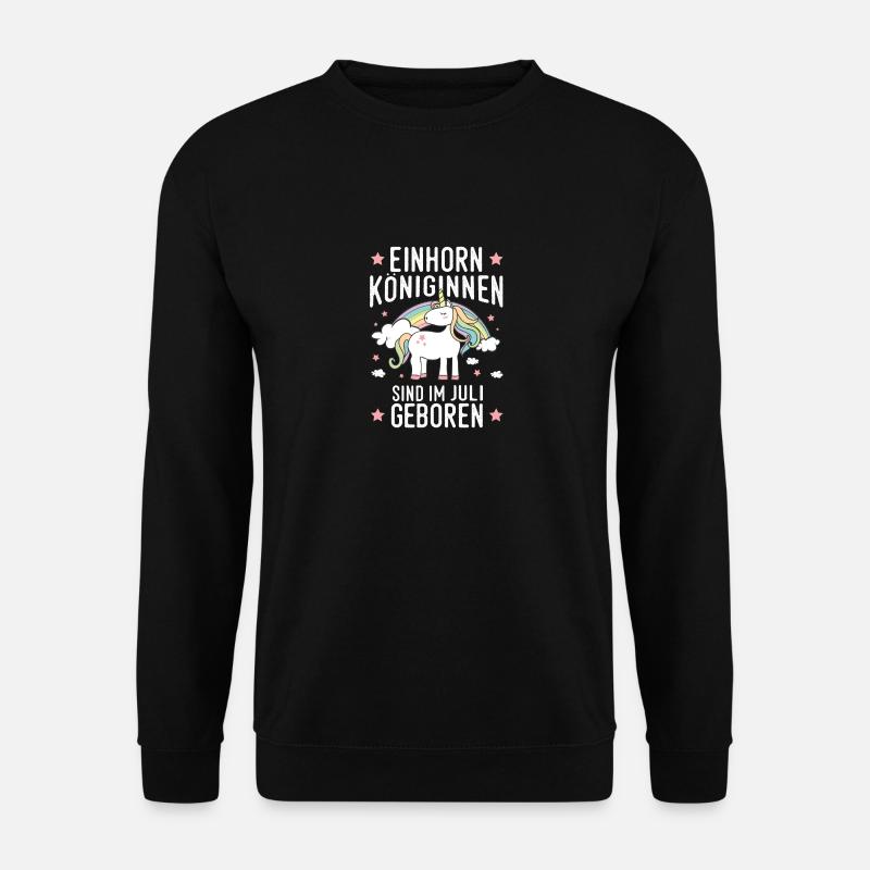 Juli Geburtstag Freundin Einhorn - Unisex Pullover - Schwarz