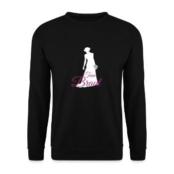 Team Braut - Junggesellinnenabschied JGA Feier - Unisex Pullover - Schwarz - Vorne - Alina (178cm) & Michal (187cm)