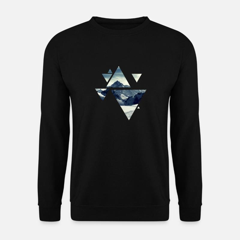 Montain Geometrie - Unisex Pullover - Schwarz