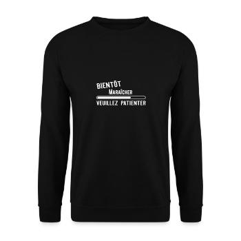 Bientôt Maraîcher cadeau noël - Sweat-shirt Unisexe - noir - Devant - Alina (178cm) & Michal (187cm)