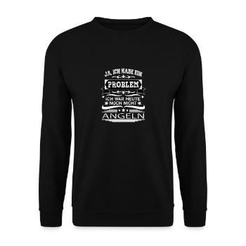 FISHING fishing hobby gift idea - Unisex Sweatshirt - black - Front - Alina (178cm) & Michal (187cm)