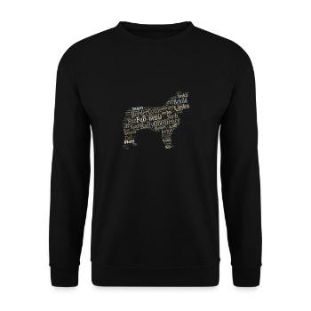Border Collie Rally Obedience Wordcloud - Unisex Pullover - Schwarz - Vorne - Alina (178cm) & Michal (187cm)