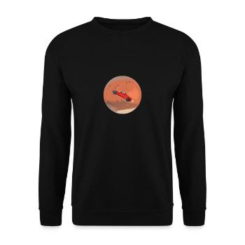 Weltraumauto / , , - Unisex Pullover - Schwarz - Vorne - Alina (178cm) & Michal (187cm)