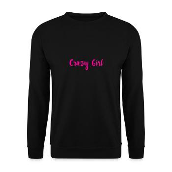 Crazy Girl pink - Unisex Sweatshirt - black - Front - Alina (178cm) & Michal (187cm)