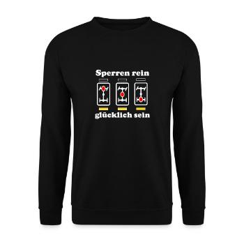 Differentialsperre rein glücklich sein Allrad - Unisex Pullover - Schwarz - Vorne - Alina (178cm) & Michal (187cm)