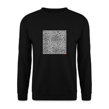 casse-tête labyrinthe - Sweat-shirt Unisexe - noir - Devant - Alina (178cm) & Michal (187cm)