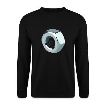 Schraubenmutter - Unisex Pullover - Schwarz - Vorne - Alina (178cm) & Michal (187cm)