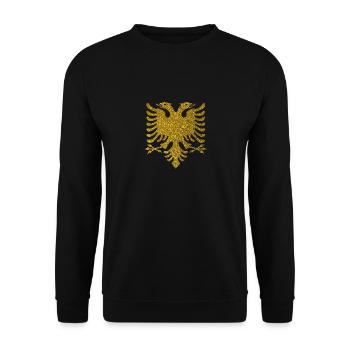 ALBANIEN ADLER GOLD Geschenkidee Motiv Design - Unisex Pullover - Schwarz - Vorne - Alina (178cm) & Michal (187cm)