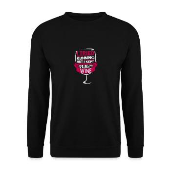 Wine shirt for women gift alcohol - Unisex Sweatshirt - black - Front - Alina (178cm) & Michal (187cm)
