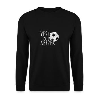 Goalkeeper Fußball Lustiger Spruch Geschenk Idee - Unisex Pullover - Schwarz - Vorne - Alina (178cm) & Michal (187cm)