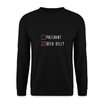 Pregnant baby belly vs. Beer belly gift idea - Unisex Sweatshirt - black - Front - Alina (178cm) & Michal (187cm)