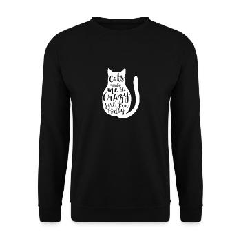 Cats made me gift pet - Unisex Sweatshirt - black - Front - Alina (178cm) & Michal (187cm)