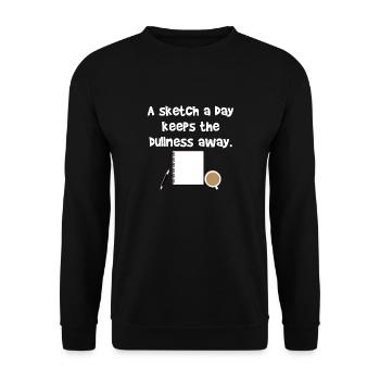 Sketch Day Zeichner Bleistift Spruch Geschenk Idee - Unisex Pullover - Schwarz - Vorne - Alina (178cm) & Michal (187cm)