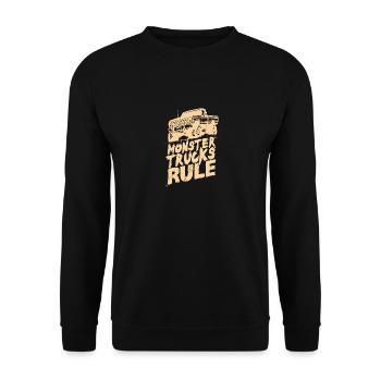 Monster Trucks Rule Monster Truck Car Gift - Unisex Sweatshirt - black - Front - Alina (178cm) & Michal (187cm)