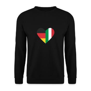 A heart - Germany Italy - Unisex Sweatshirt - black - Front - Alina (178cm) & Michal (187cm)