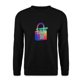 My Password is the Last 8 Digits of Pi Math Nerd - Unisex Sweatshirt - black - Front - Alina (178cm) & Michal (187cm)