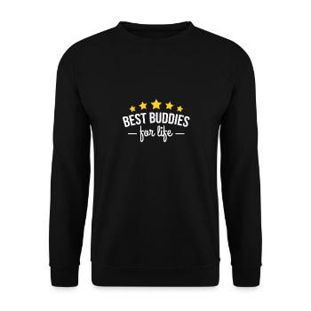 Beste Freunde Geschenk Freundin Partner Freund - Unisex Pullover - Schwarz - Vorne - Alina (178cm) & Michal (187cm)