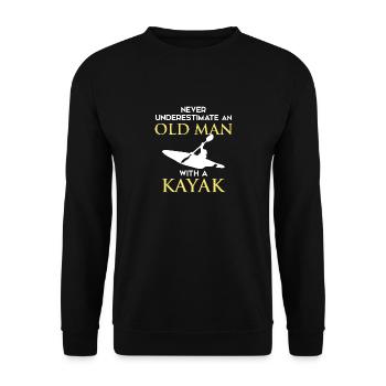 Never Understimate Old Man With Kayak - Sweat-shirt Unisexe - noir - Devant - Alina (178cm) & Michal (187cm)