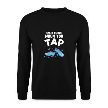 Stepptanz Lustige Sprüche Tanz tanzen Tänzer - Unisex Pullover - Schwarz - Vorne - Alina (178cm) & Michal (187cm)
