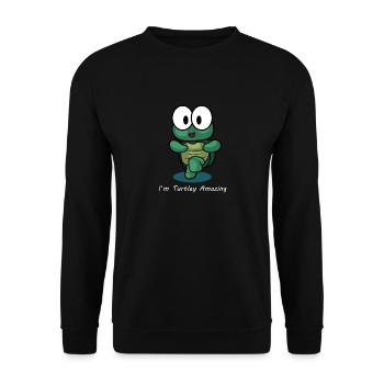 Süß Schildkröte Geschenkidee - Unisex Pullover - Schwarz - Vorne - Alina (178cm) & Michal (187cm)