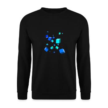 3D-Würfel - Unisex Pullover - Schwarz - Vorne - Alina (178cm) & Michal (187cm)