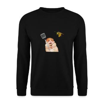 Oh, nein! Eine böse Wespe! - Unisex Pullover - Schwarz - Vorne - Alina (178cm) & Michal (187cm)
