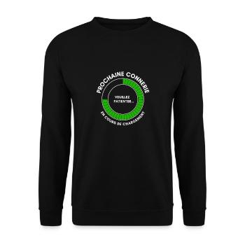 prochaine connerie...cadeau humour drôle amusant - Sweat-shirt Unisexe - noir - Devant - Alina (178cm) & Michal (187cm)