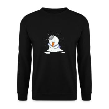 Snowsey, le petit bonhomme de neige, est triste - Sweat-shirt Unisexe - noir - Devant - Alina (178cm) & Michal (187cm)