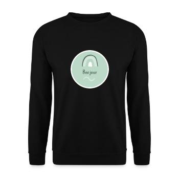 Bonjour - Unisex Sweatshirt - black - Front - Alina (178cm) & Michal (187cm)