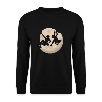 Free climbing in the moonlight - Unisex Sweatshirt - black - Front - Alina (178cm) & Michal (187cm)
