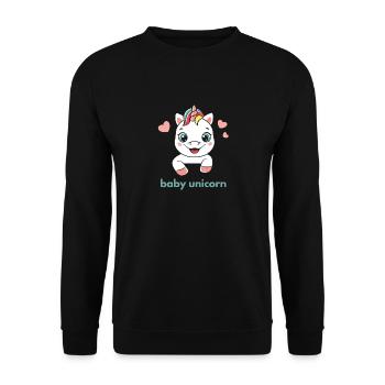 Baby Unicorn - Unisex Pullover - Schwarz - Vorne - Alina (178cm) & Michal (187cm)