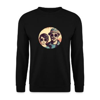 Père cool avec fille cool - Père fille - Sweat-shirt Unisexe - noir - Devant - Alina (178cm) & Michal (187cm)