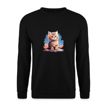 cute baby kitten - Unisex Sweatshirt - black - Front - Alina (178cm) & Michal (187cm)