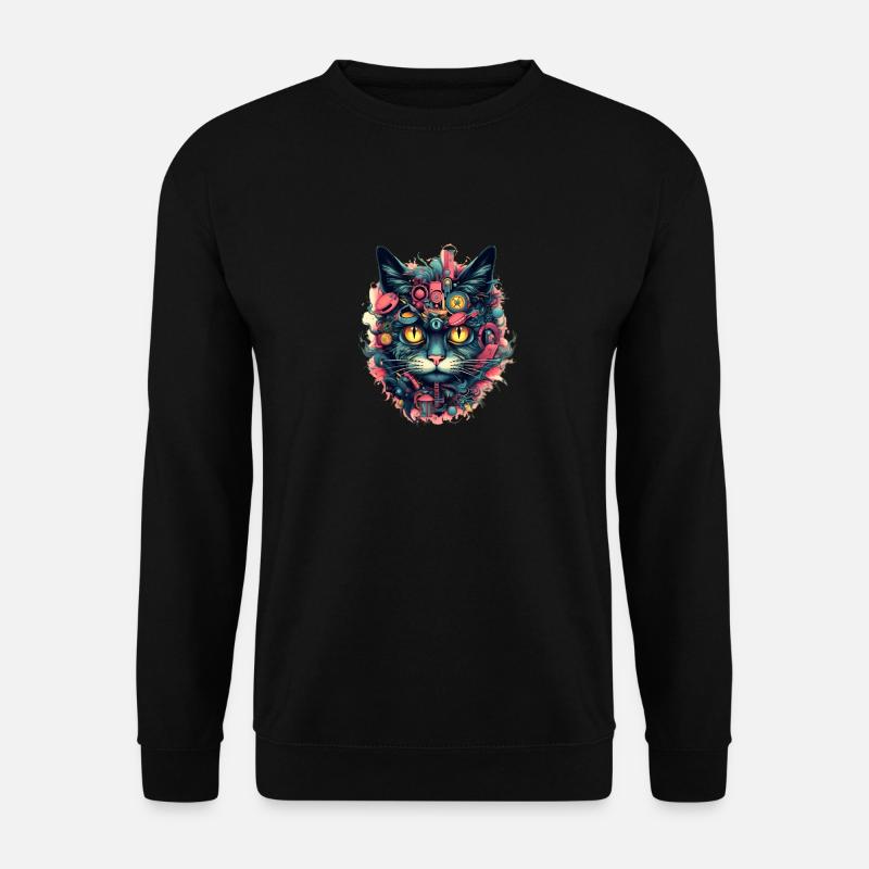 Cyperpunk Katze - Unisex Pullover - Schwarz