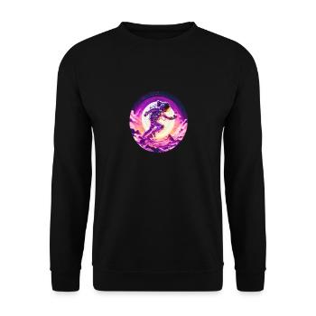 Beautiful Astronaut Sunset Design - Unisex Sweatshirt - black - Front - Alina (178cm) & Michal (187cm)