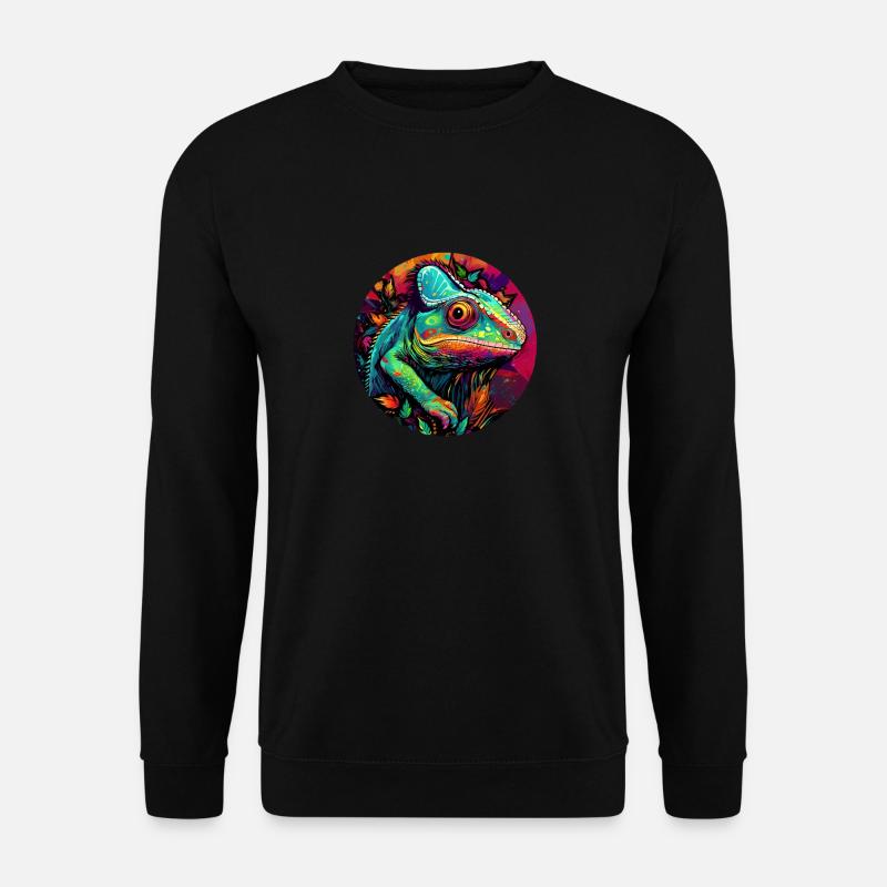 wunderschönes farbiges Chamäleon - Unisex Pullover - Schwarz
